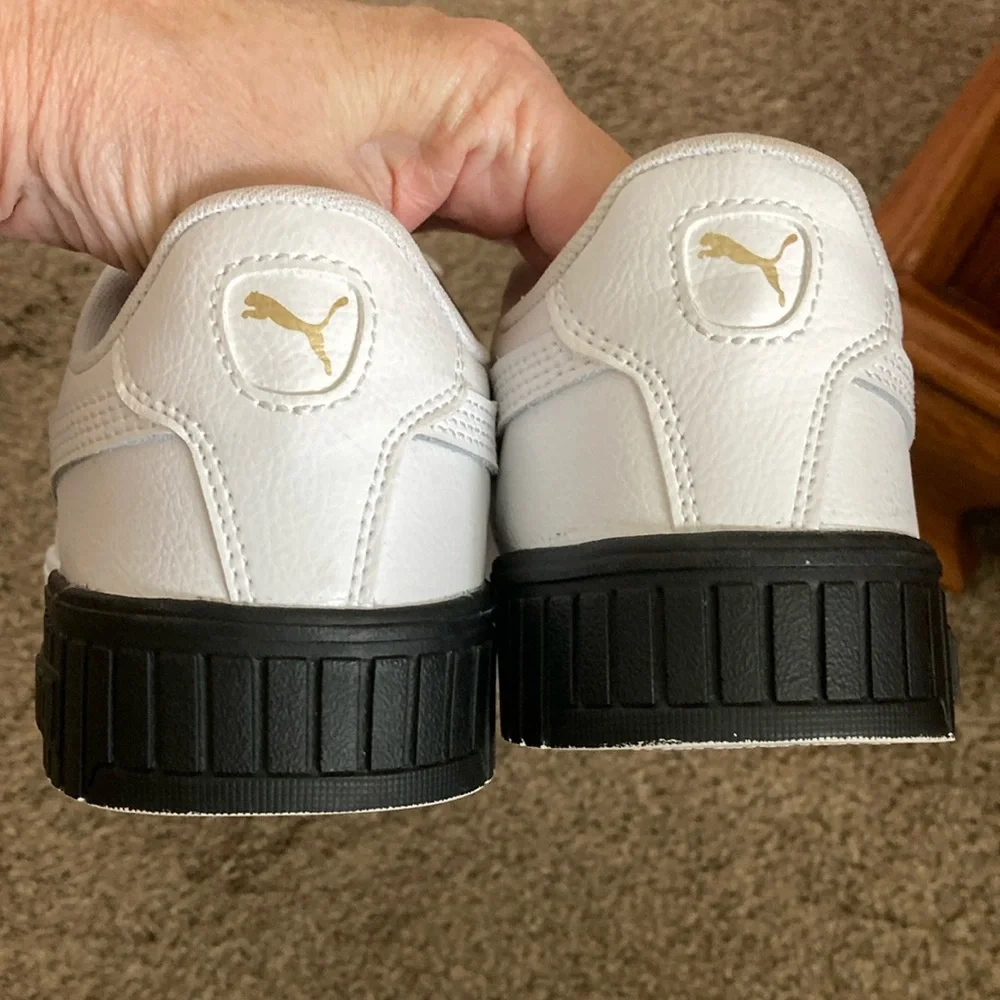 Puma White and Black Sneakers with Chunky Platform Sole - Picture 5 of 8